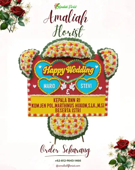 Papan Bunga Pernikahan Dasan Cermen